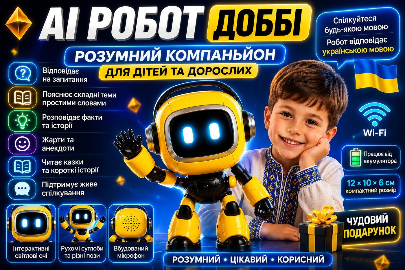 AI-робот Доббі — розумний компаньйон, говорить українською
