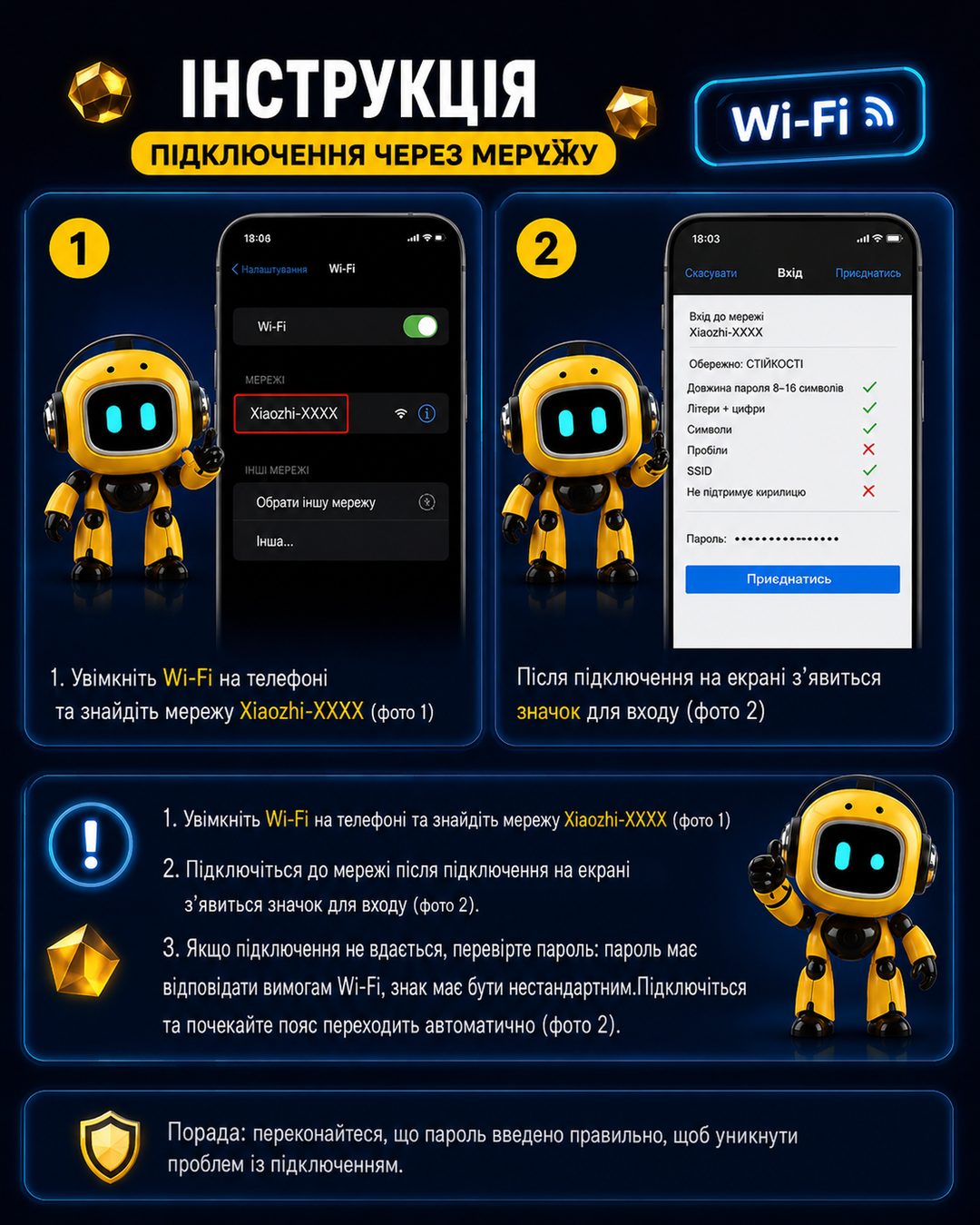 Підключення Wi-Fi, крок 2